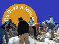 Residents fill up sandbags in Tampa ahead of Hurricane Milton's landfall in Florida, October 2024.